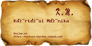 Kürtösi Mónika névjegykártya